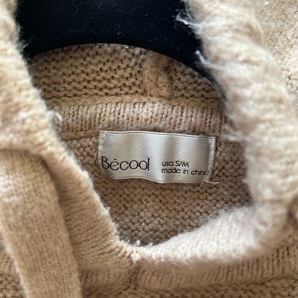 Women's Cozy Tan Crewneck Sweater - Picture 2 of 3